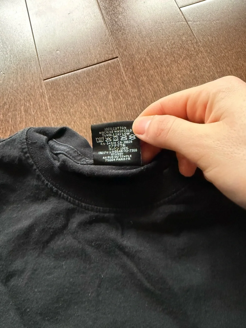 Stussy Black Basic Double Sided Graphic Spell Out Logo Shirt Size M/L y2k - Picture 4 of 4